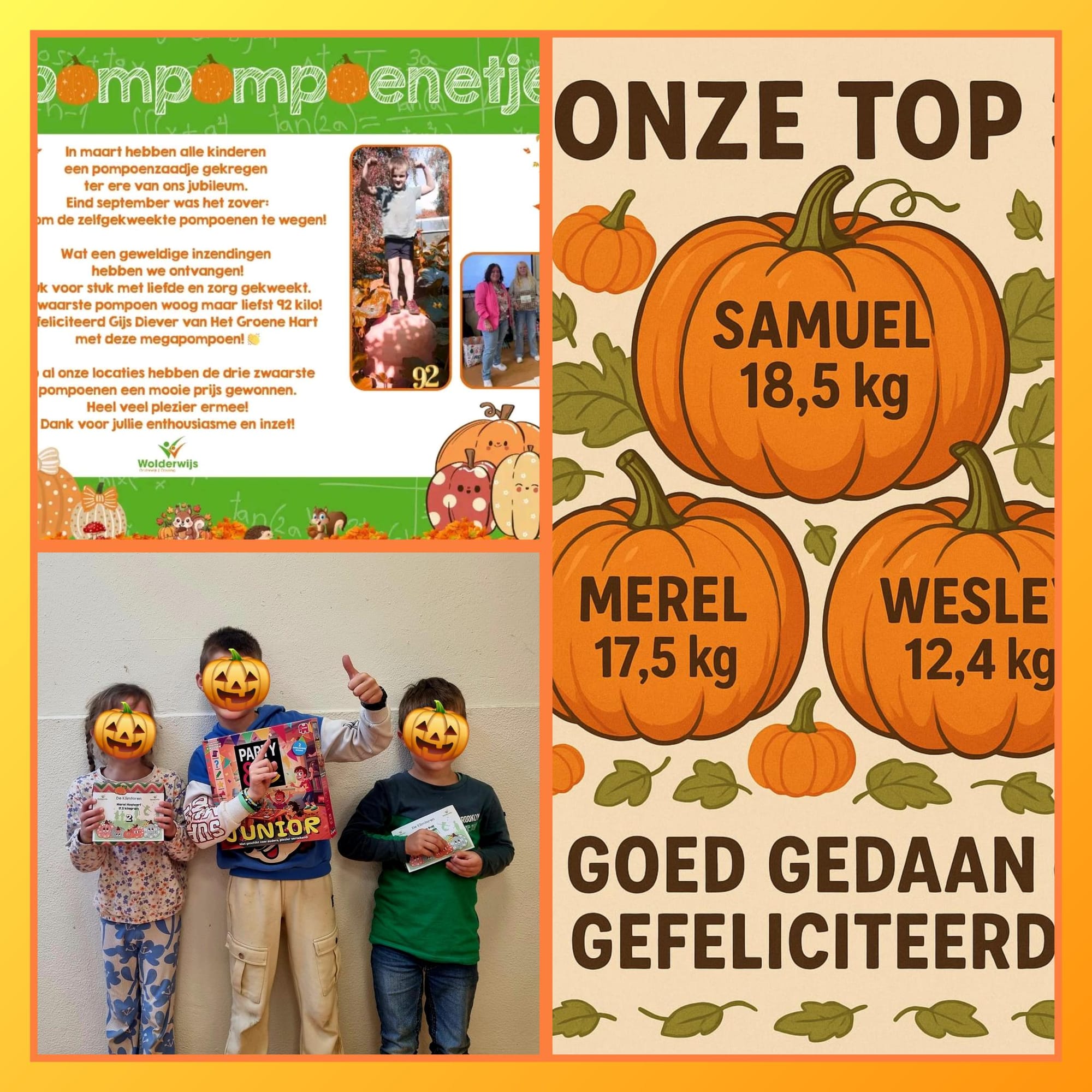 Wie heeft de grootste pompoen?